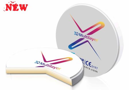 XTCERA ZrO2 – Циркониевый диск 3D Многослойный (98,5 мм, толщина диска 14 мм)