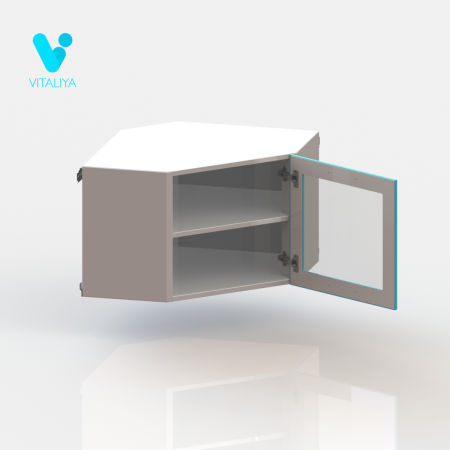 ВИТАЛИЯ Н2 угловой — Навесной медицинский шкаф стеклянная дверца